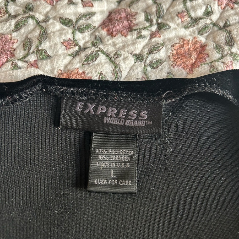 Express Women's Black Velvet Blouse - Picture 3 of 4